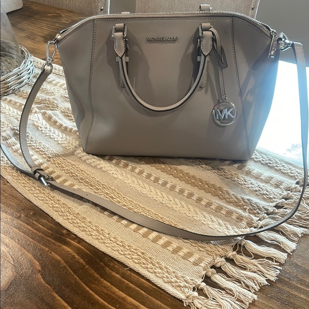 Michael Kors Gray Leather Handbag